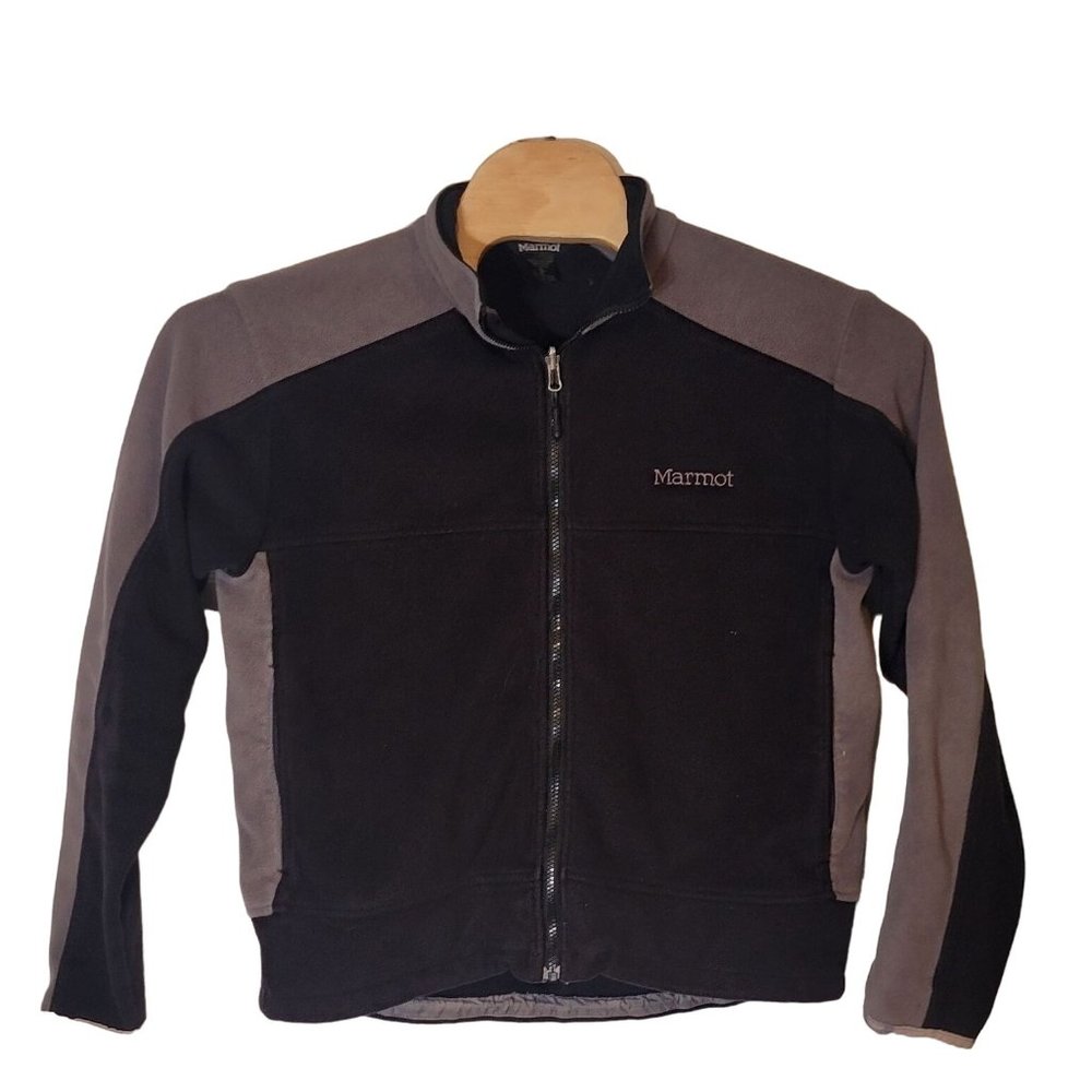 Marmot‎ Full Zip Fleece Jacket Blue Gray Zip Pockets Size Medium Men's